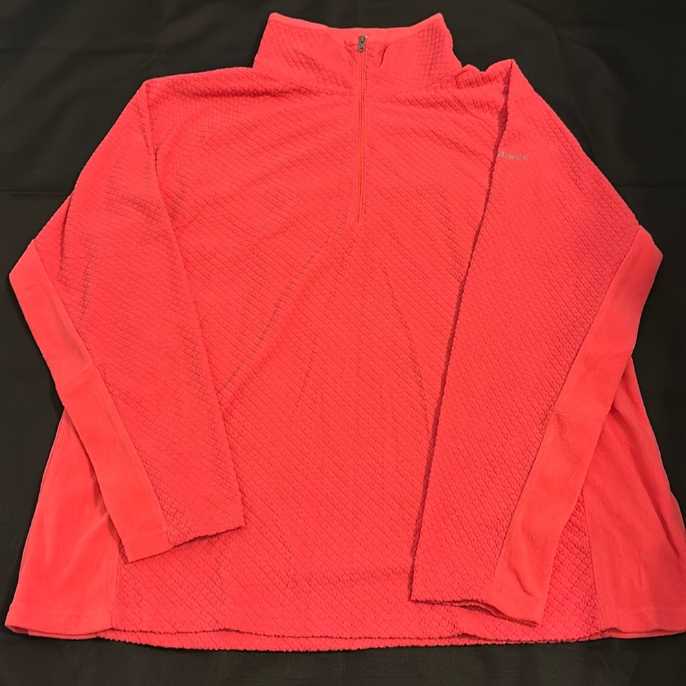 Columbia Jacket Pullover Pink 1/4 Zip Fleece Lightweight  Women Size 2X